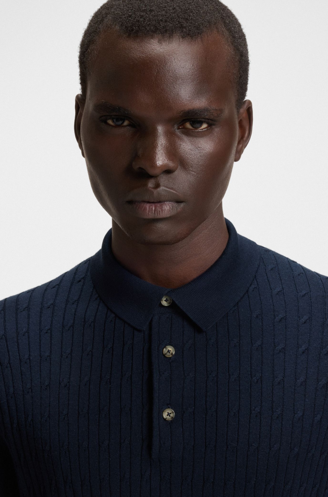 Hugo Boss ダークネイビー ローゲージ サマーニットItaly製 Exclusive Blue Sweaters & Cardigans for Men by HUGO BOSS