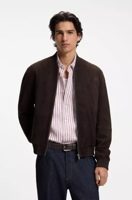 Regular-fit jacket in suede