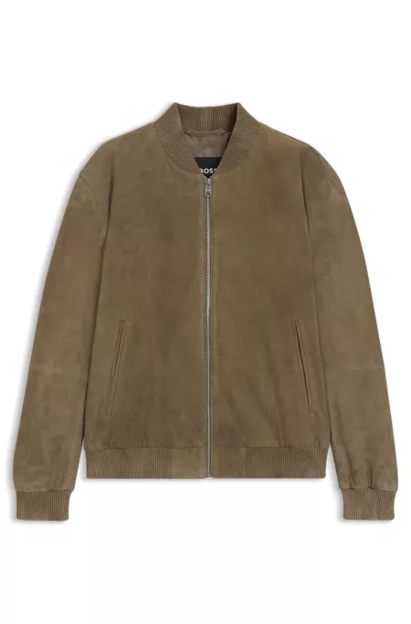 Regular-fit jacket in suede