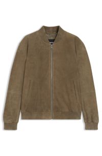 Regular-fit jacket in suede, Brown