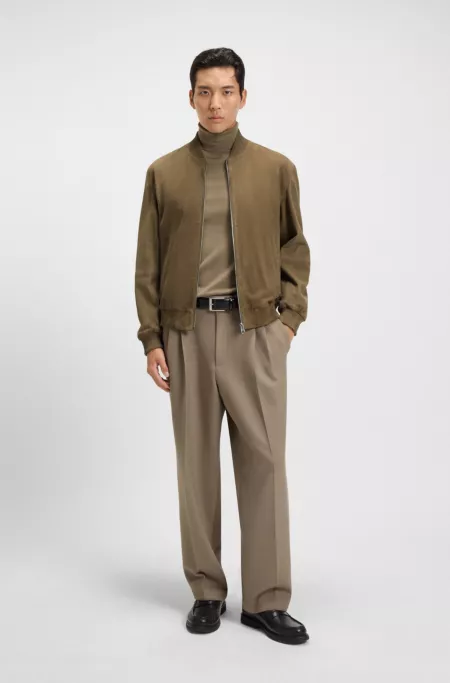 Regular-fit jacket in suede