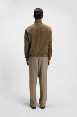 Regular-fit jacket in suede, Brown