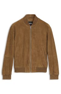 Regular-fit jacket in suede, Brown