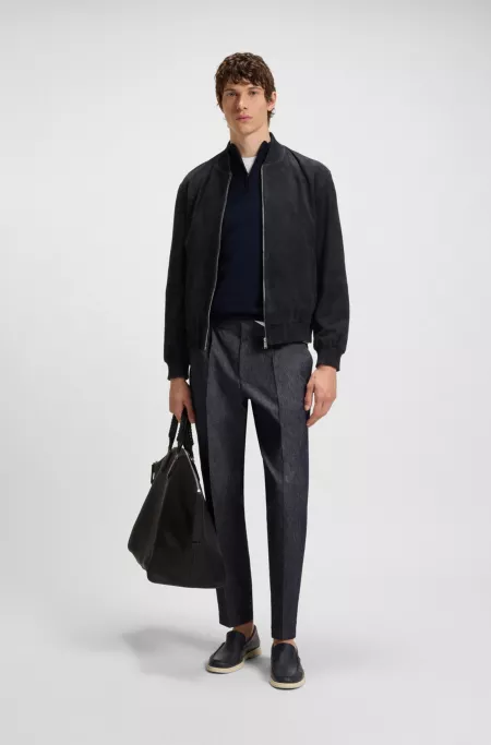 Regular-fit jacket in suede