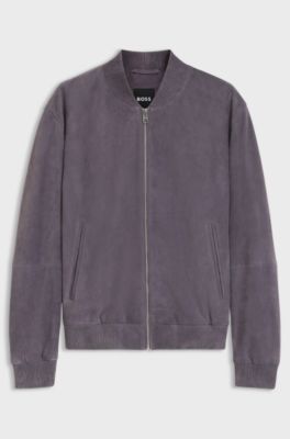 Regular-fit jacket in suede, Purple