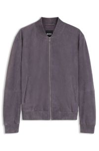 Regular-fit jacket in suede, Purple
