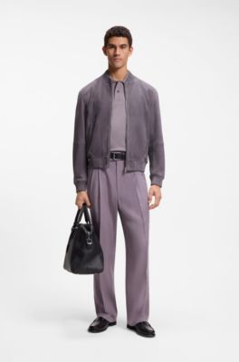 Regular-fit jacket in suede, Purple