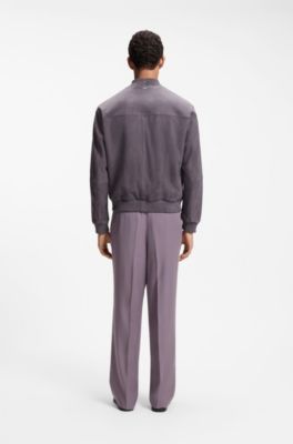 Regular-fit jacket in suede, Purple