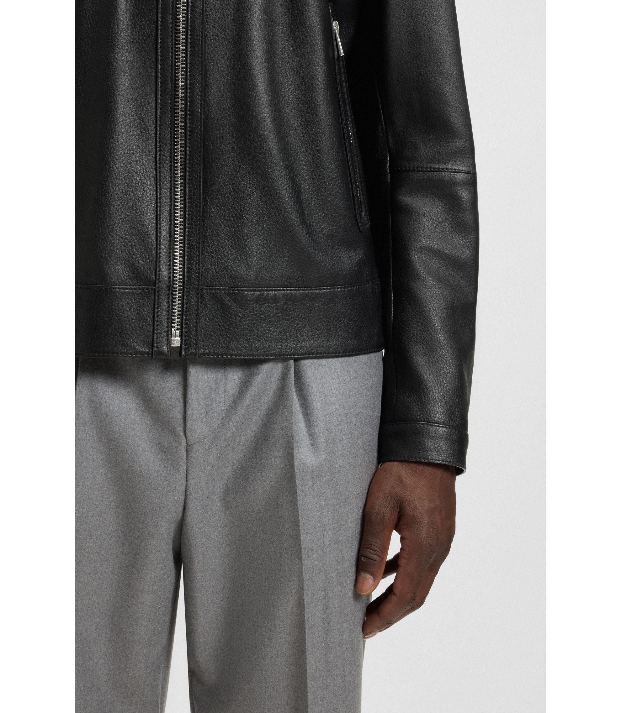 BOSS - レギュラーフィット レザージャケット ジップ