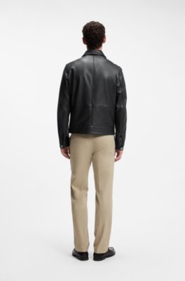 Boss Regular-fit leather jacket with zip closure skinnjackor herr – bild 2