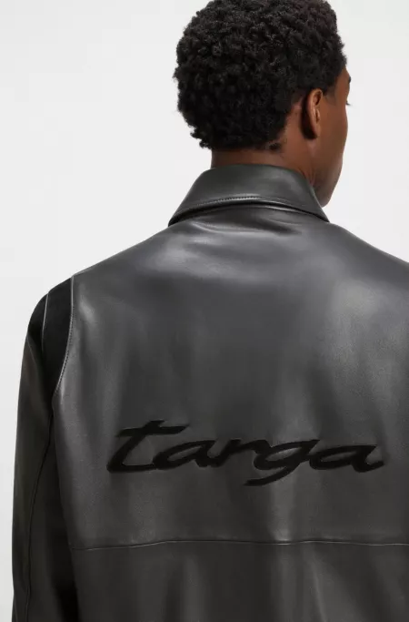 Porsche x BOSS leather jacket with contrast details