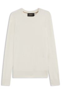 Silk sweater with Prince of Wales check structure, Natural