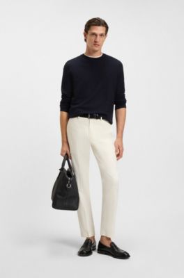 Silk sweater with Prince of Wales check structure, Dark Blue