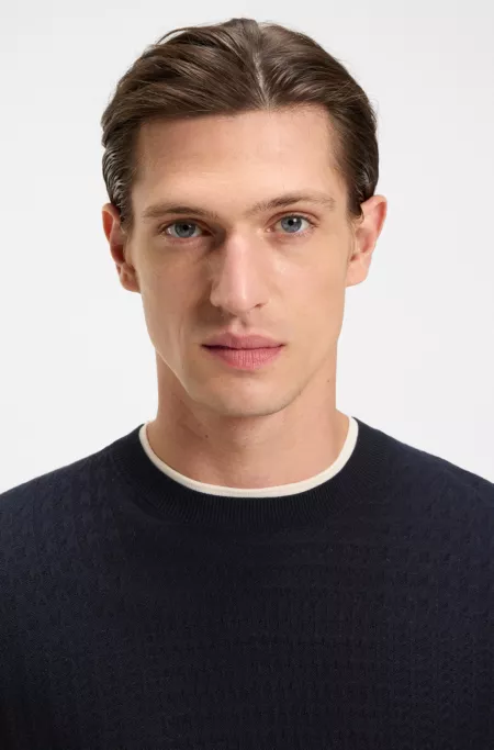 Silk sweater with Prince of Wales check structure