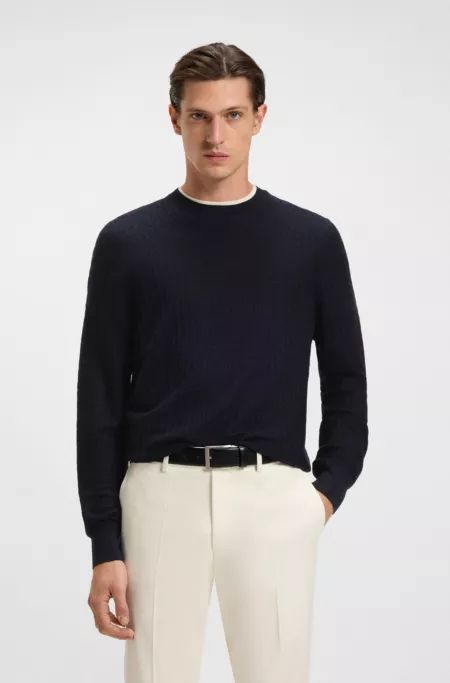 Silk sweater with Prince of Wales check structure