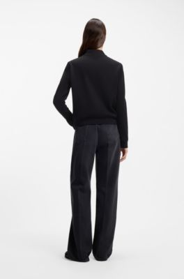 Knitted jacket with padded front, Black