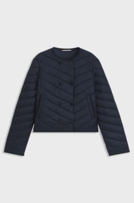 Veste d&eacute;perlante &agrave; fermeture crois&eacute;e, Bleu fonc&eacute;