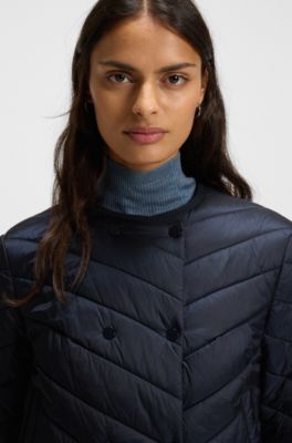 Veste d&eacute;perlante &agrave; fermeture crois&eacute;e, Bleu fonc&eacute;