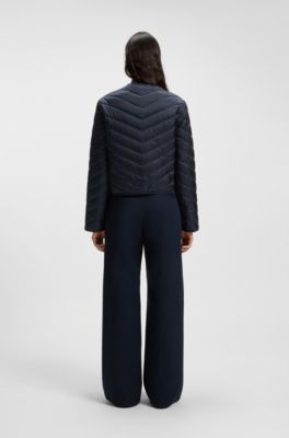 Veste d&eacute;perlante &agrave; fermeture crois&eacute;e, Bleu fonc&eacute;