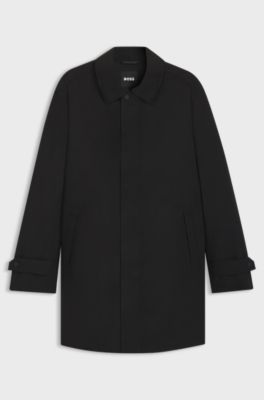 GORE-TEX&reg; water-repellent coat with concealed closure, Black