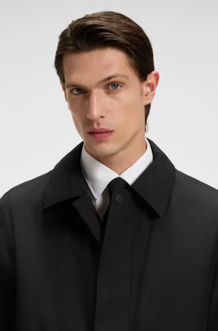 GORE-TEX® water-repellent coat with concealed closure