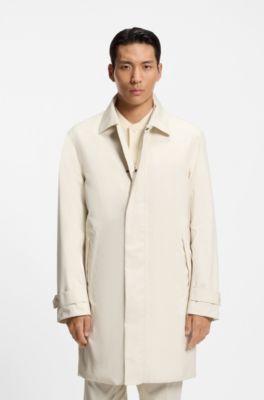 GORE-TEX&reg; water-repellent coat with concealed closure, White