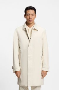 GORE-TEX&reg; water-repellent coat with concealed closure, White