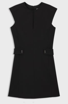 Shift dress with belt detail, Black