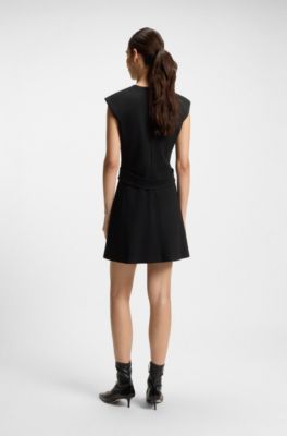 Shift dress with belt detail, Black