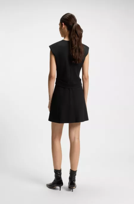 Shift dress with belt detail