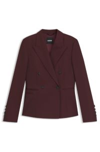Slim-fit blazer in virgin-wool twill, Bordeaux