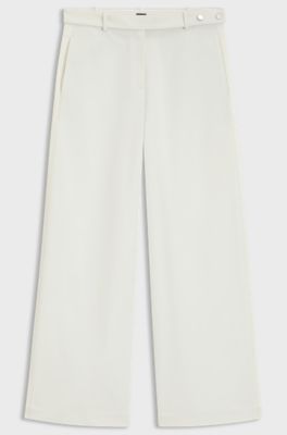 Pantaloni relaxed fit in tela di cotone, Bianco