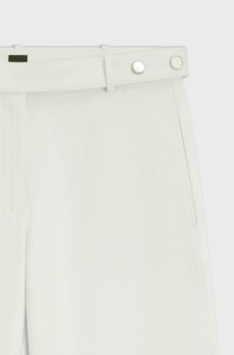 Relaxed-fit trousers in cotton canvas, Natural