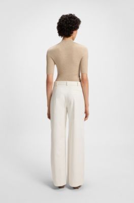 Relaxed-fit trousers in cotton canvas, White