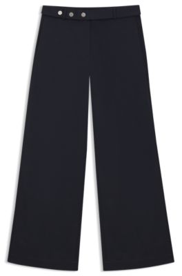 Pantalones relaxed fit de lona de algod&oacute;n, Azul oscuro