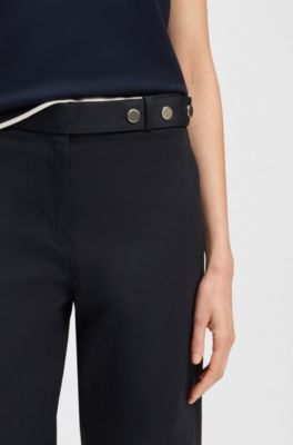 Pantalones relaxed fit de lona de algod&oacute;n, Azul oscuro