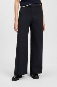Pantalon Relaxed en toile de coton, Bleu foncé