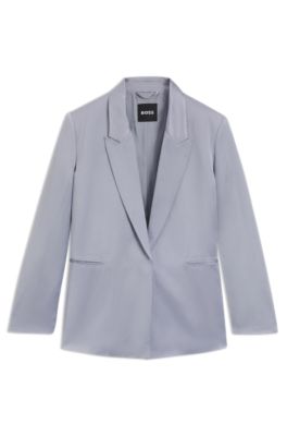 Relaxed-fit blazer in sateen, Light Grey