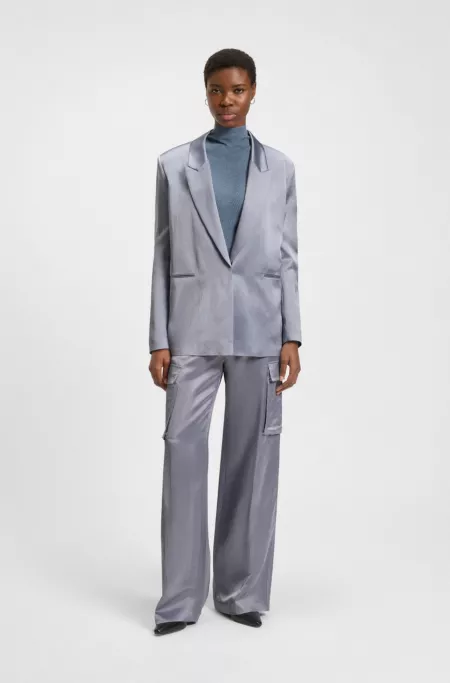 Relaxed-fit blazer in sateen