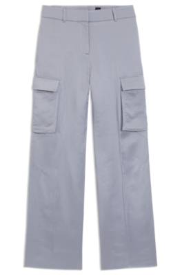 Regular-fit trousers in sateen 1