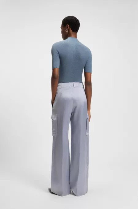 Regular-fit trousers in sateen