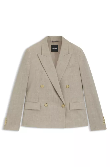 Regular-fit blazer in melange virgin wool