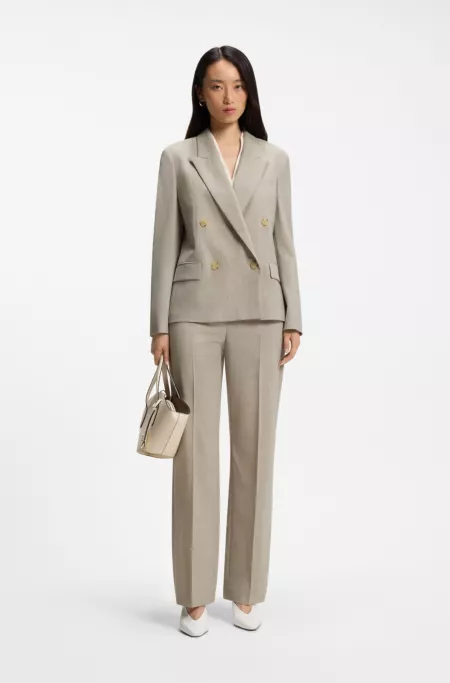 Regular-fit blazer in melange virgin wool