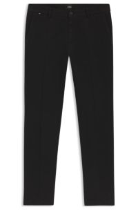 Modern-fit trousers in stretch-cotton twill, Black