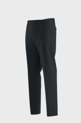 Tapered modern-fit trousers in stretch cotton, Black