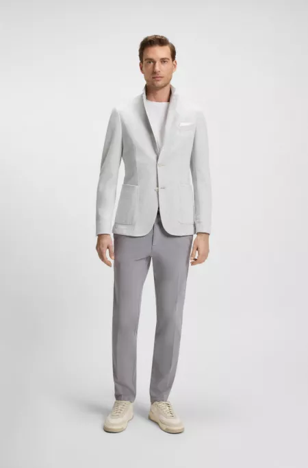 Modern-fit trousers in stretch-cotton twill