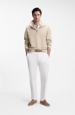Modern-fit trousers, White
