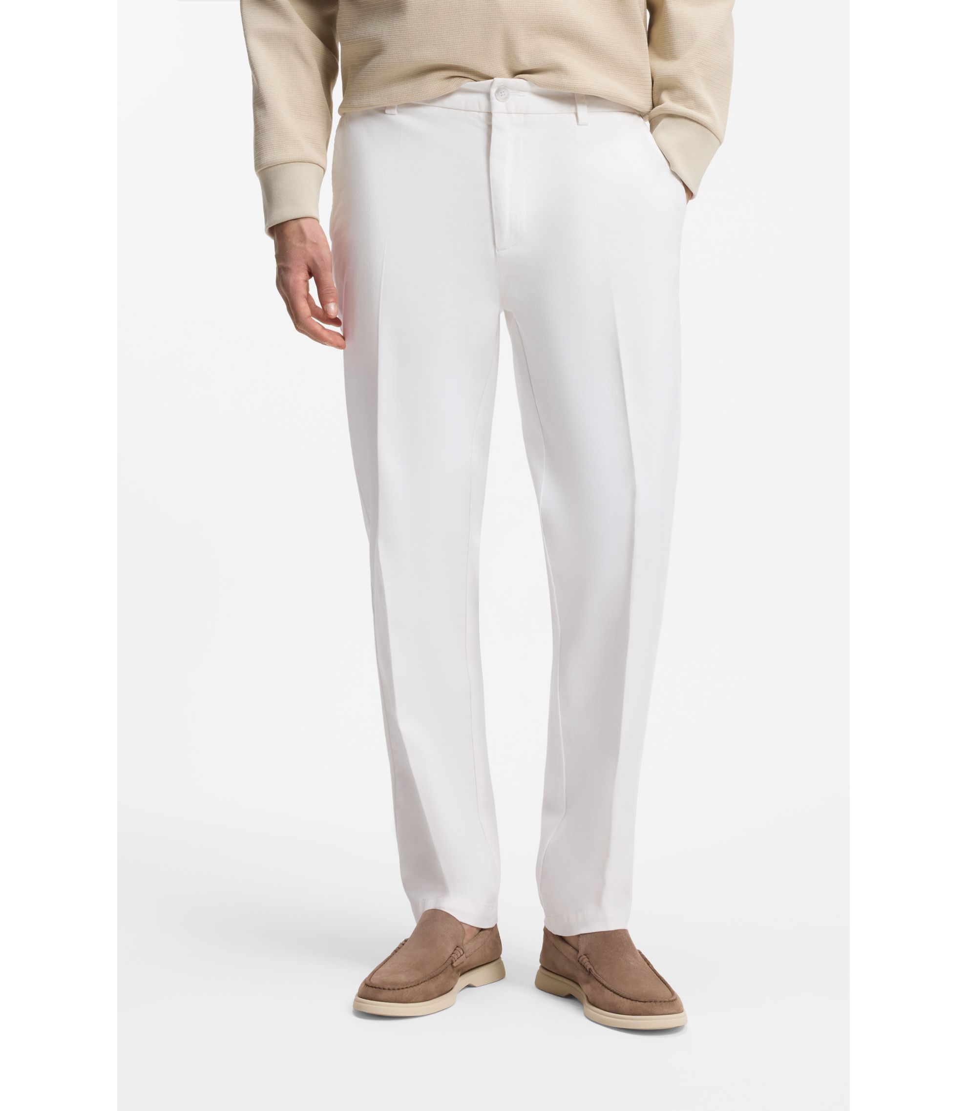 Modern-Fit Hose aus elastischer Baumwoll-Gabardine