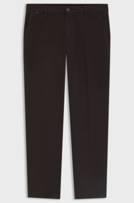 Modern-Fit Hose aus elastischer Baumwoll-Gabardine, Dunkelbraun