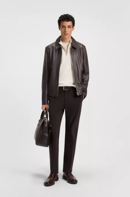 Modern-fit trousers in stretch-cotton twill